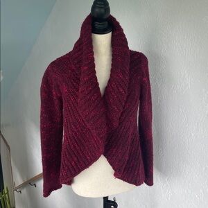 Shina Novelli Cranberry Chunky knit Wool‎ Blend Sweater Made in Italy M